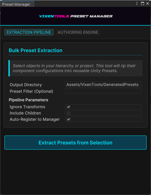 Pipeline Preset Manager